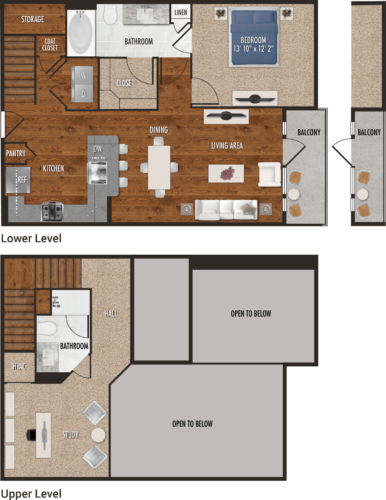 A5-M Houston One Bedroom Floor Plan